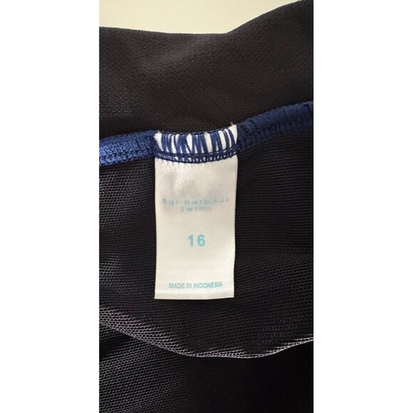 Bal Harbour Swim Blue V-Neck Ruffle One Piece Swimsuit Size 16 NWT Wirefree - Picture 9 of 9